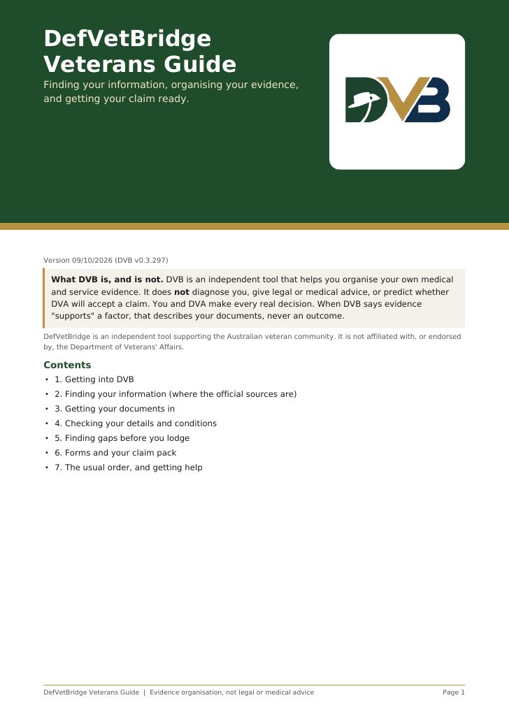 Cover of the DefVetBridge Veterans Guide